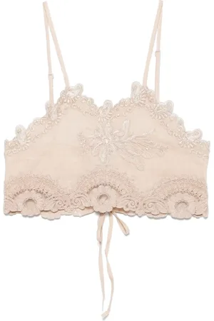 Maurizio Mykonos Lace-embellished crop top