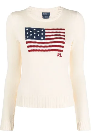 Ralph Lauren Flag-intarsia cotton jumper