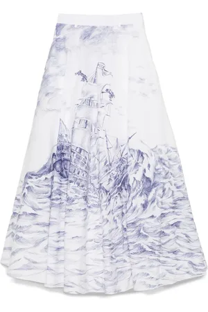 Moschino X Popeye and Olive Oyl illustration-style-print maxi skirt