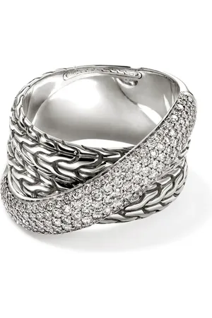 John Hardy Sterling JH Essential Crossover diamond ring
