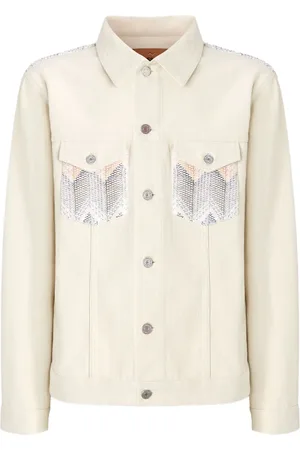Missoni Chevron-knit denim jacket