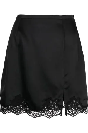 FLEUR DU MAL Lace-hem slip skirt