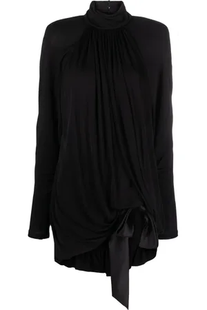 Saint Laurent High-neck draped minidress