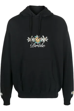 Drôle de Monsieur Logo-embroidery cotton hoodie