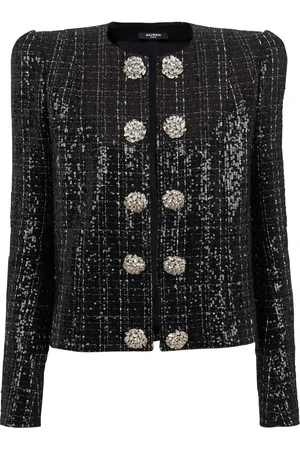 Balmain Sequin-embellished tweed jacket