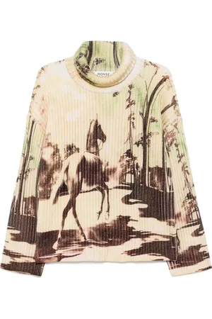 MONSE Horse-print chunky ribbed jumper