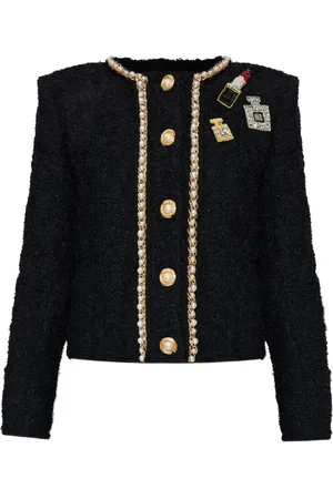 Balmain Patch-detail tweed jacket
