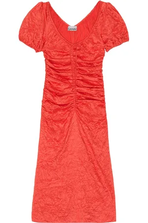 Ganni Ruched midi dress
