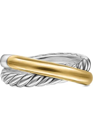 David Yurman 14kt yellow gold Crossover Two Row ring (7.5mm)