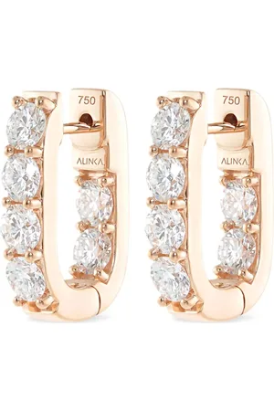 ALINKA 18kt rose gold LINKA Grande diamond hoop earrings
