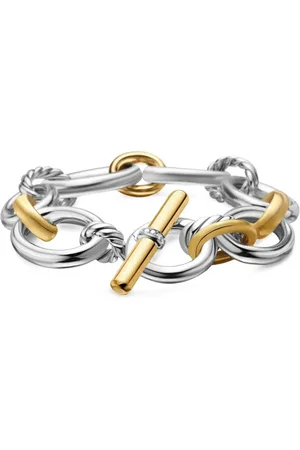 David Yurman 18kt yellow gold DY Mercer Chain diamond bracelet (25mm)