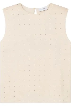ST. JOHN Crystal-embellished top