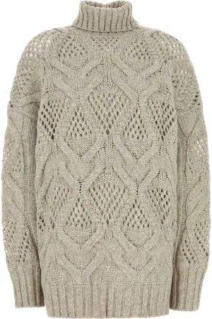 Sportmax Chunky cable-knit roll-neck jumper