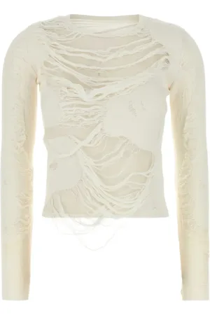 Maison Margiela Ripped-effect jumper