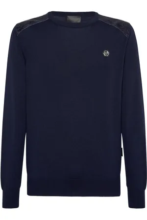 Philipp Plein Elbow-patch merino wool jumper
