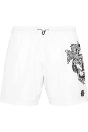 Philipp Plein Dragon-print swim shorts