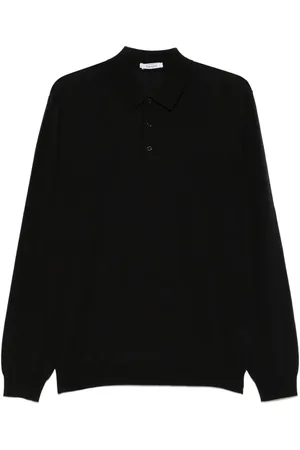 KANGRA CASHMERE Fine-knit polo shirt