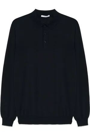 KANGRA CASHMERE Fine-knit polo shirt