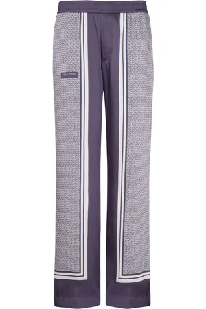Balmain Vertical-print straight-leg trousers