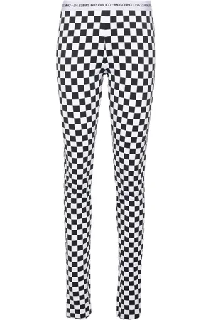Moschino Checkerboard-print flared trousers