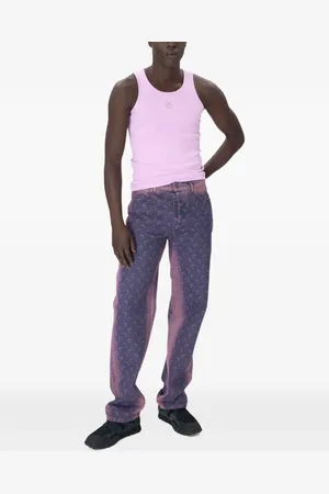 Marine Serre Ribbed-knit tank top