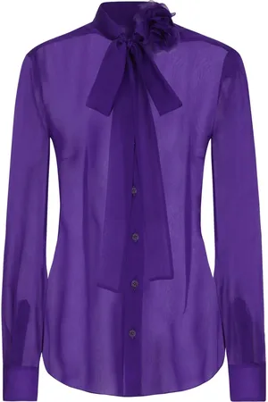 Dolce & Gabbana Pussy-bow silk-chiffon blouse
