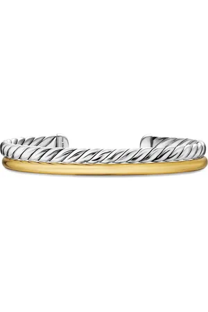 David Yurman 18K yellow gold and sterling DY Mercer?? Two Row bangle