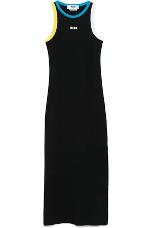 Msgm Contrasting-trim maxi dress