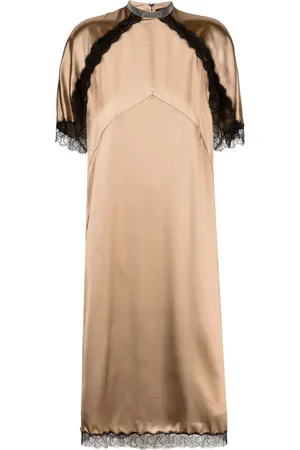 Fabiana Filippi Lace-trim satin midi dress