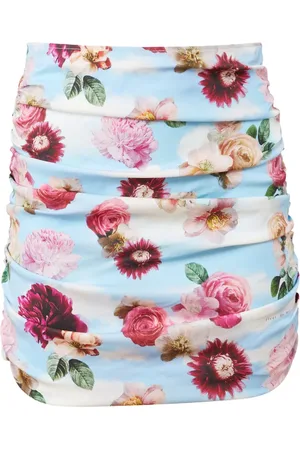 FLEUR DU MAL Floral-print skirt