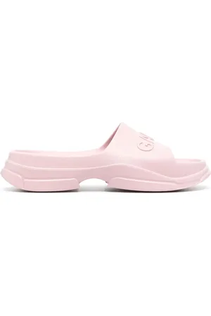 Ganni Logo-embossed chunky slides