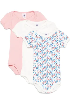 Petit Bateau Cotton bodysuits (set of three)