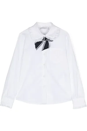 MONNALISA Bow-detail poplin shirt