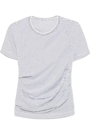 JNBY Striped pleated T-shirt