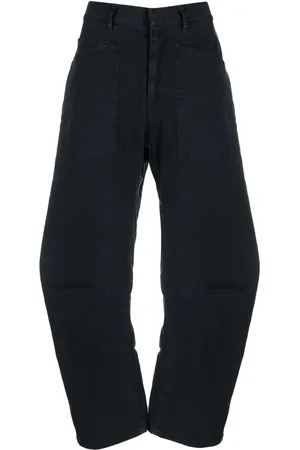 NILI LOTAN Concealed-fastening cotton straight trousers
