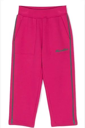MONNALISA Embroidered-logo cotton-blend trousers