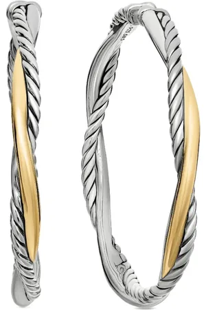 David Yurman 14kt yellow gold and sterling Infinity hoop earrings (42mm)