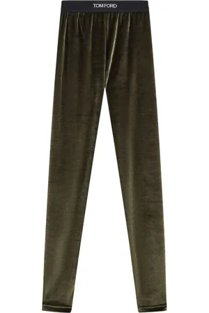 Tom Ford Logo-waistband velvet leggings