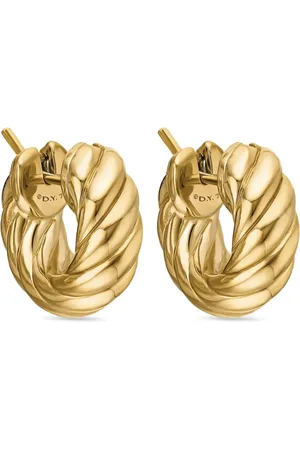 David Yurman 18kt yellow Sculpted Cable hoop earrings (14.4mm)
