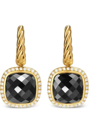 David Yurman 18kt yellow Albion onyx and diamond earrings (26.3mm)
