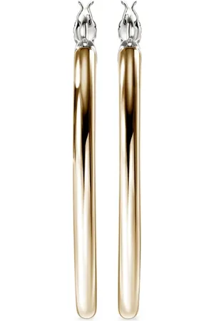 John Hardy 14kt yellow gold Essential diamond hoop earrings
