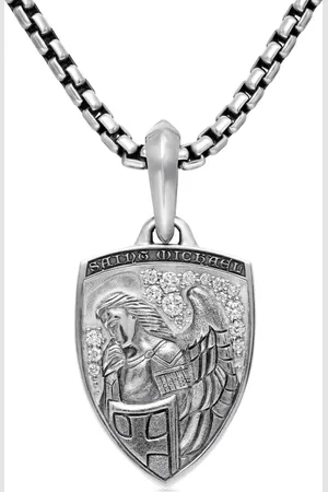 David Yurman Sterling St. Michael diamond amulet (26mm)