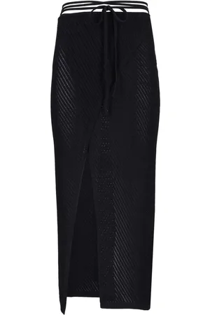 LANEUS Pointelle-knit maxi skirt
