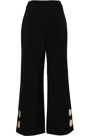 ALEXIS Metallic-appliqu?? flared trousers