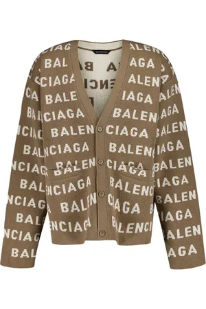 Balenciaga Logo-intarsia V-neck cardigan