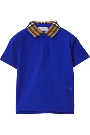 Burberry Check-collar cotton polo shirt