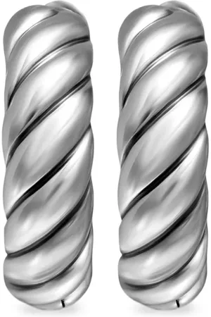 David Yurman Sterling Sculpted Cable hoop earrings (18.6mm)