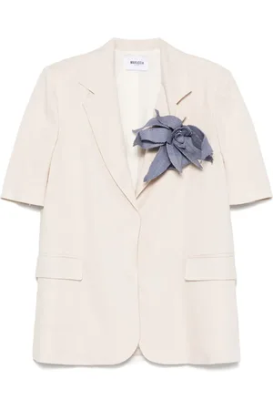 Mariuccia Milano Floral-brooch blazer