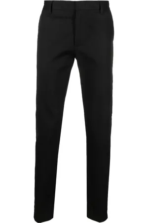 Emporio Armani Pressed-crease cotton chino trousers