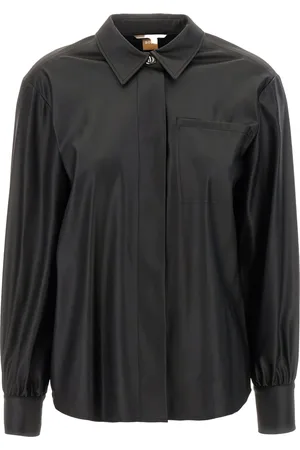 HUGO BOSS Faux-leather shirt